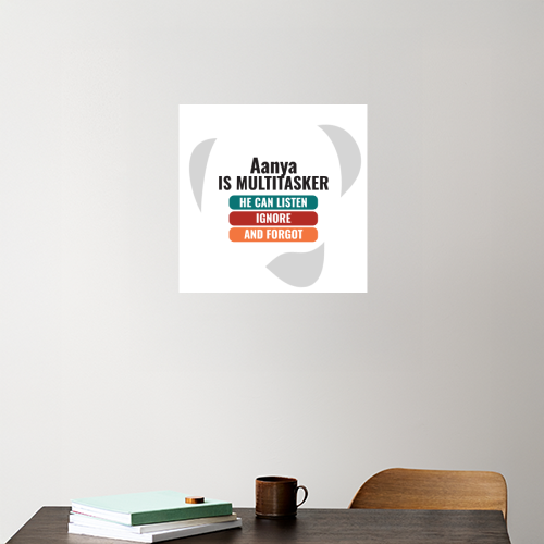 Personalized Typographic Acrylic Poster Accessories with Custom Name