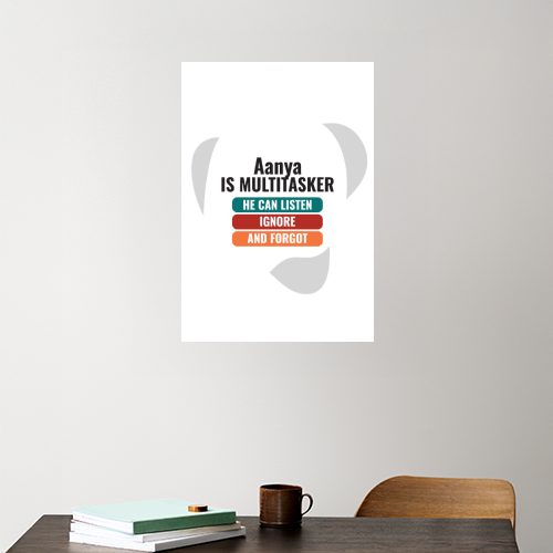Personalized Typographic Acrylic Poster Accessories with Custom Name