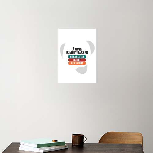 Personalized Typographic Acrylic Poster Accessories with Custom Name