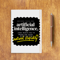 Sketchbook | A5 Size | 140 GSM Paper | Spiral Bound | Unisex | Personalized | Typography | Humor | Sarcasm | Everyday | Humorous | AI Can't Fix Stupidity - back - White - mockup 2