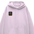 Oversized Hoodie | Relaxed Fit Unisex | 400 GSM Cotton Blend | Pre-Shrunk Warmth & Comfort | Adults | Personalized | Typography | Humor | Sarcasm | Everyday | Humorous | AI Can't Fix Stupidity - right pocket - Light Baby Pink - mockup 4