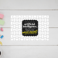 Jigsaw Puzzle | 120 Pieces A4 Size | Recycled Paper Semi-Glossy Finish | Fade-Proof Engaging Entertainment | Unisex | Personalized | Typography | Humor | Sarcasm | Everyday | Humorous | AI Can't Fix Stupidity