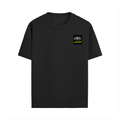 Male Standard Crew T-Shirt | Regular Fit | 100% Cotton (180 GSM) | Breathable, Durable | Men's | Personalized | Typography | Humor | Sarcasm | Everyday | Humorous | AI Can't Fix Stupidity - right pocket - Black - mockup 6