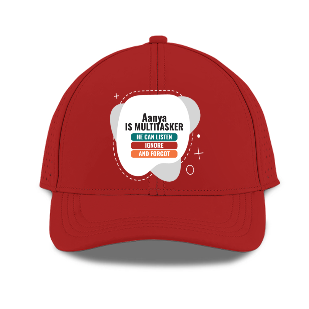 Personalized Typographic Sports Cap Dtg with Custom Name
