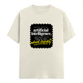 Male Classic Crew T-Shirt | Men's Regular Fit | 180 GSM Bio-Washed Cotton | Pre-Shrunk, Double-Stitched | Personalized | Typography | Humor | Sarcasm | Everyday | Humorous | AI Can't Fix Stupidity - front - Off White - mockup 1