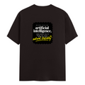 Male Classic Crew T-Shirt | Men's Regular Fit | 180 GSM Bio-Washed Cotton | Pre-Shrunk, Double-Stitched | Personalized | Typography | Humor | Sarcasm | Everyday | Humorous | AI Can't Fix Stupidity - back - Coffee Brown - mockup 2