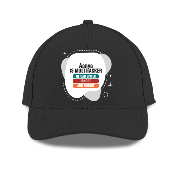 Personalized Typographic Sports Cap Embroidery with Custom Name