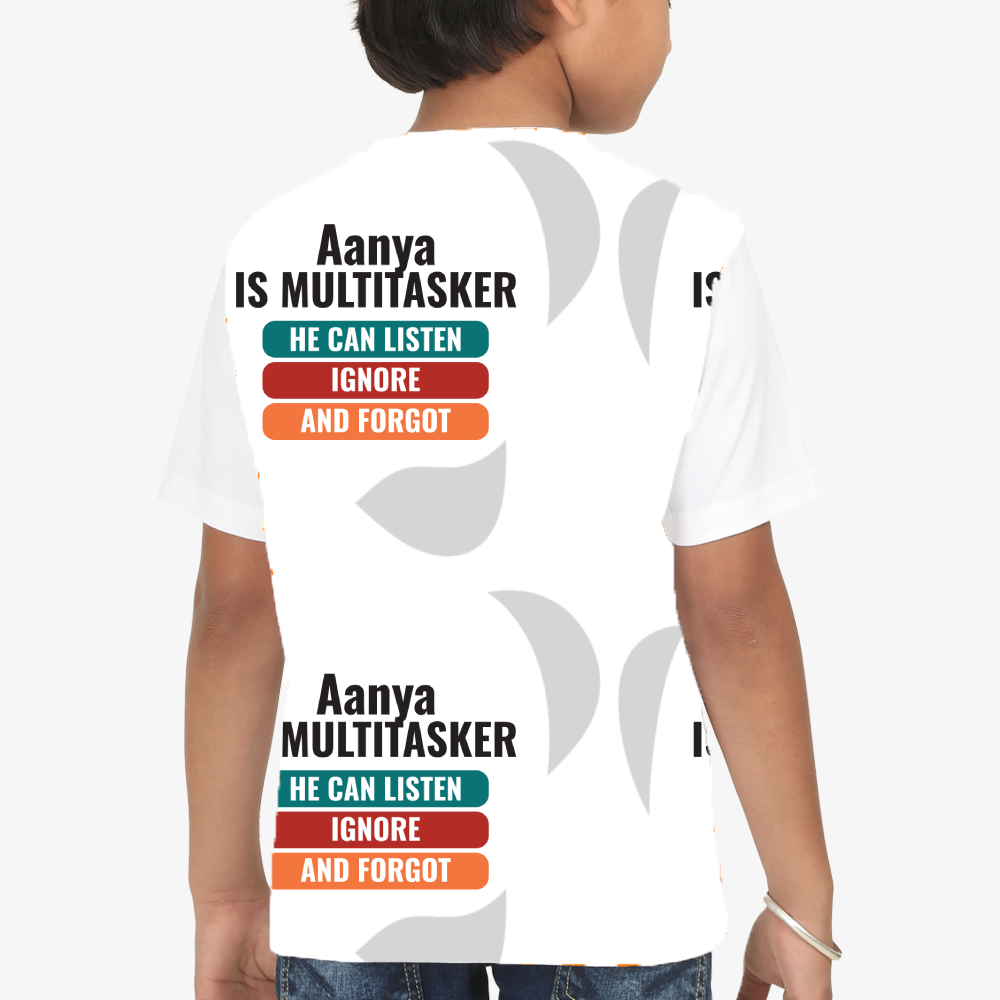 Personalized Typographic T-Shirt with Custom Name - Kids Sports T Shirt All Over Printed Products T-Shirt