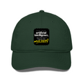 Classic Baseball Cap | Universal Fit | Drill Cotton | Breathable Sun Protection | Unisex | Personalized | Typography | Humor | Sarcasm | Everyday | Humorous | AI Can't Fix Stupidity - front - Bottle Green - mockup 1