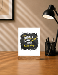 Acrylic Photo Frame with Stand | 5x7 Inch | Acrylic & Wood | UV Printed Tabletop Display | Universal | Personalized | Typography | Self-Improvement | Everyday | Inspirational | One Day Starts Today - front - mockup 1