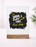 Acrylic Photo Frame with Stand | 5x7 Inch | Acrylic & Wood | UV Printed Tabletop Display | Universal | Personalized | Typography | Self-Improvement | Everyday | Inspirational | One Day Starts Today - front_1 - mockup 2