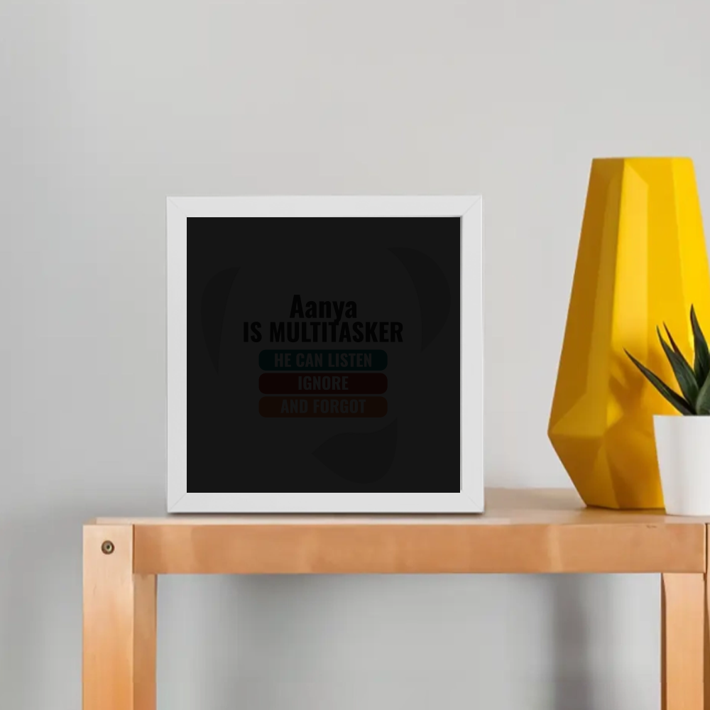 Personalized Typographic Framed Poster Dtg with Custom Name