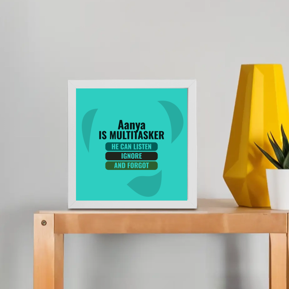 Personalized Typographic Framed Poster Dtg with Custom Name