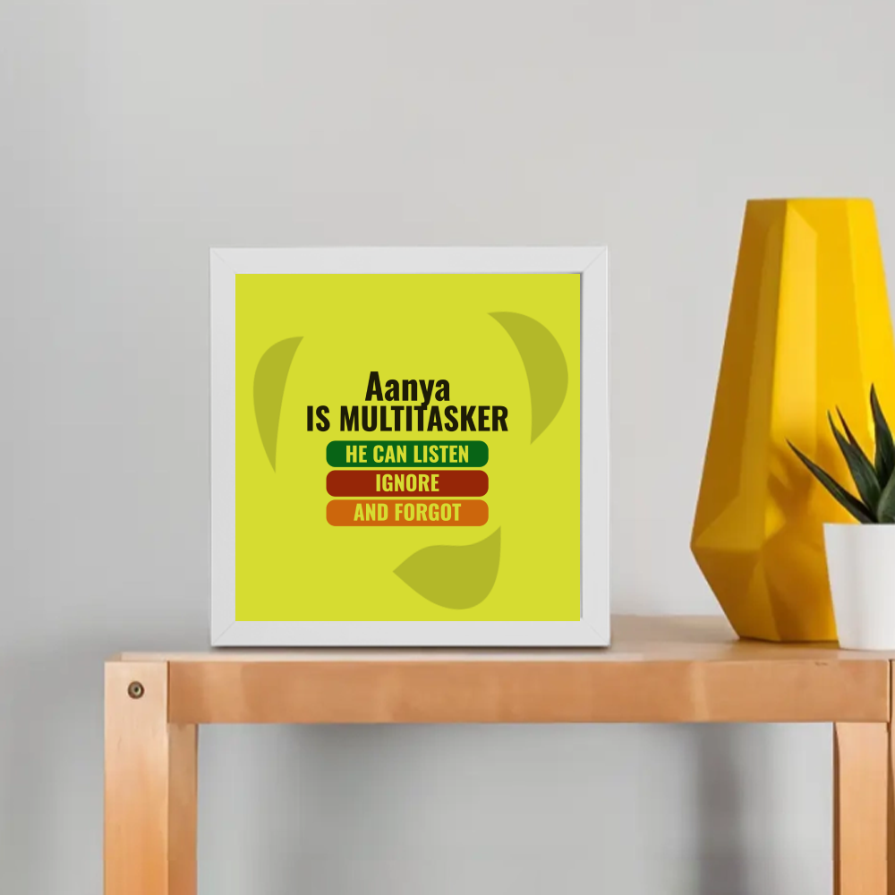 Personalized Typographic Framed Poster Dtg with Custom Name