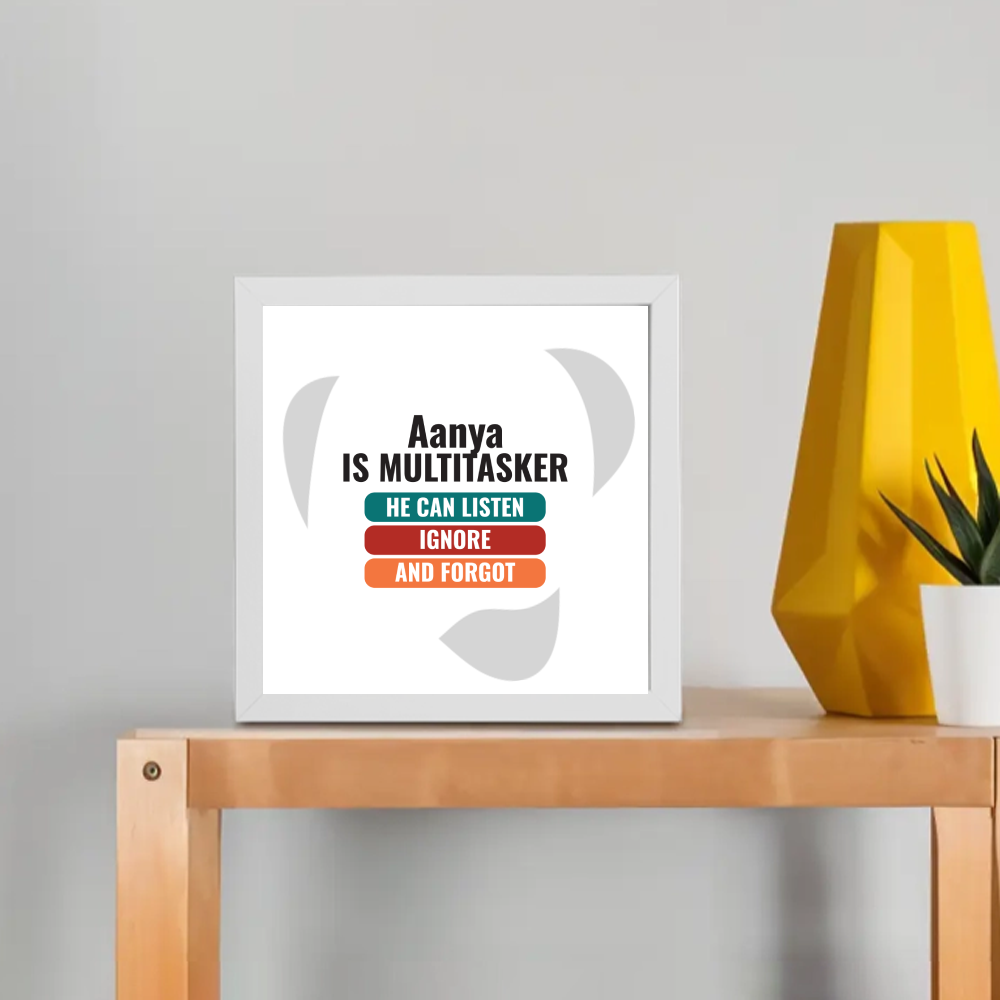 Personalized Typographic Framed Poster Dtg with Custom Name