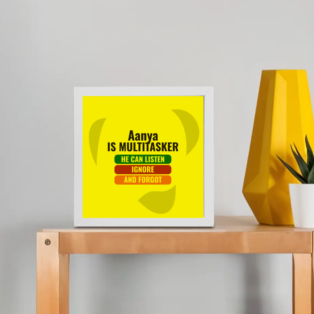 Personalized Typographic Framed Poster Dtg with Custom Name