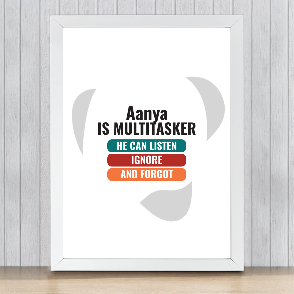 Personalized Typographic Framed Poster Dtg with Custom Name