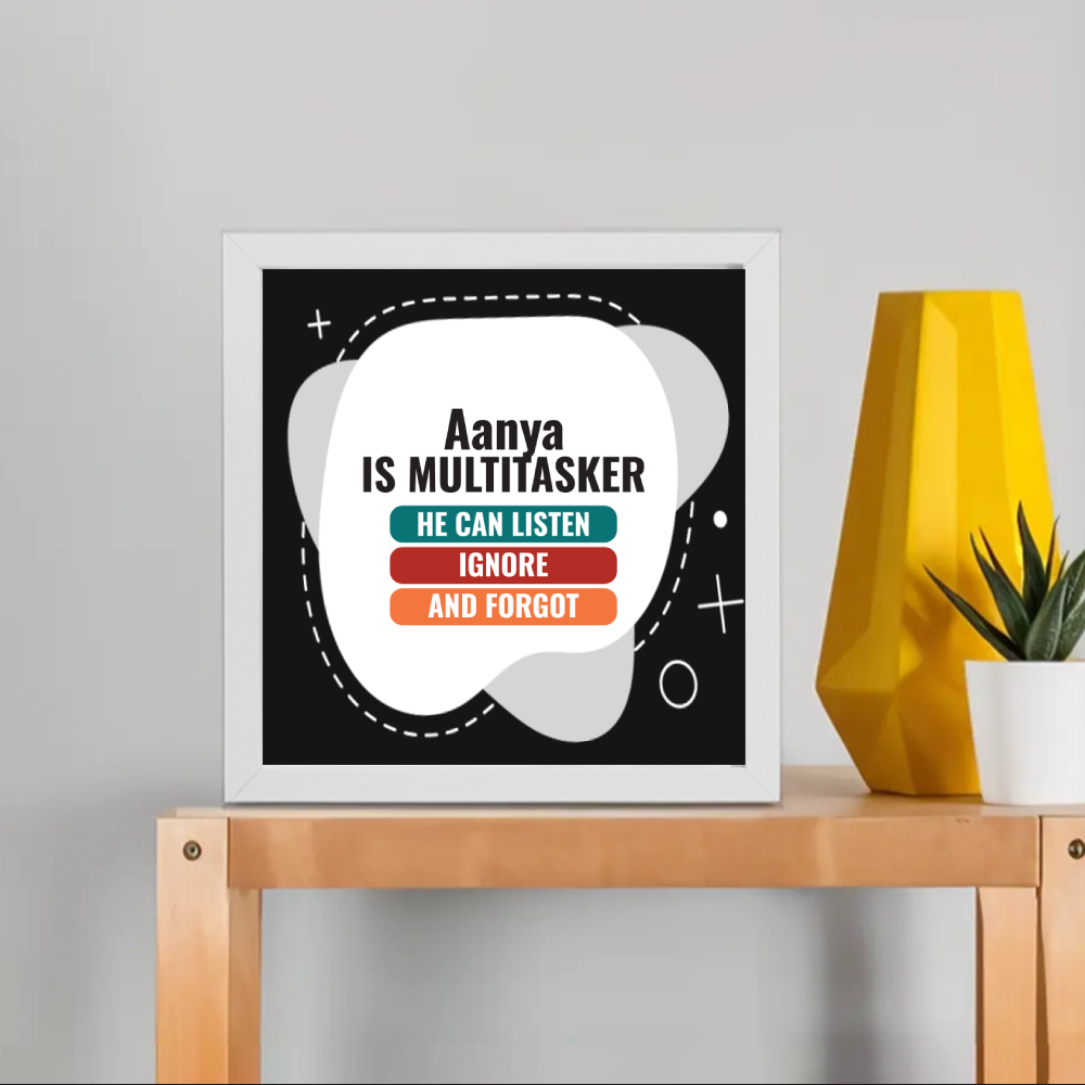 Personalized Typographic Framed Poster Dtg with Custom Name