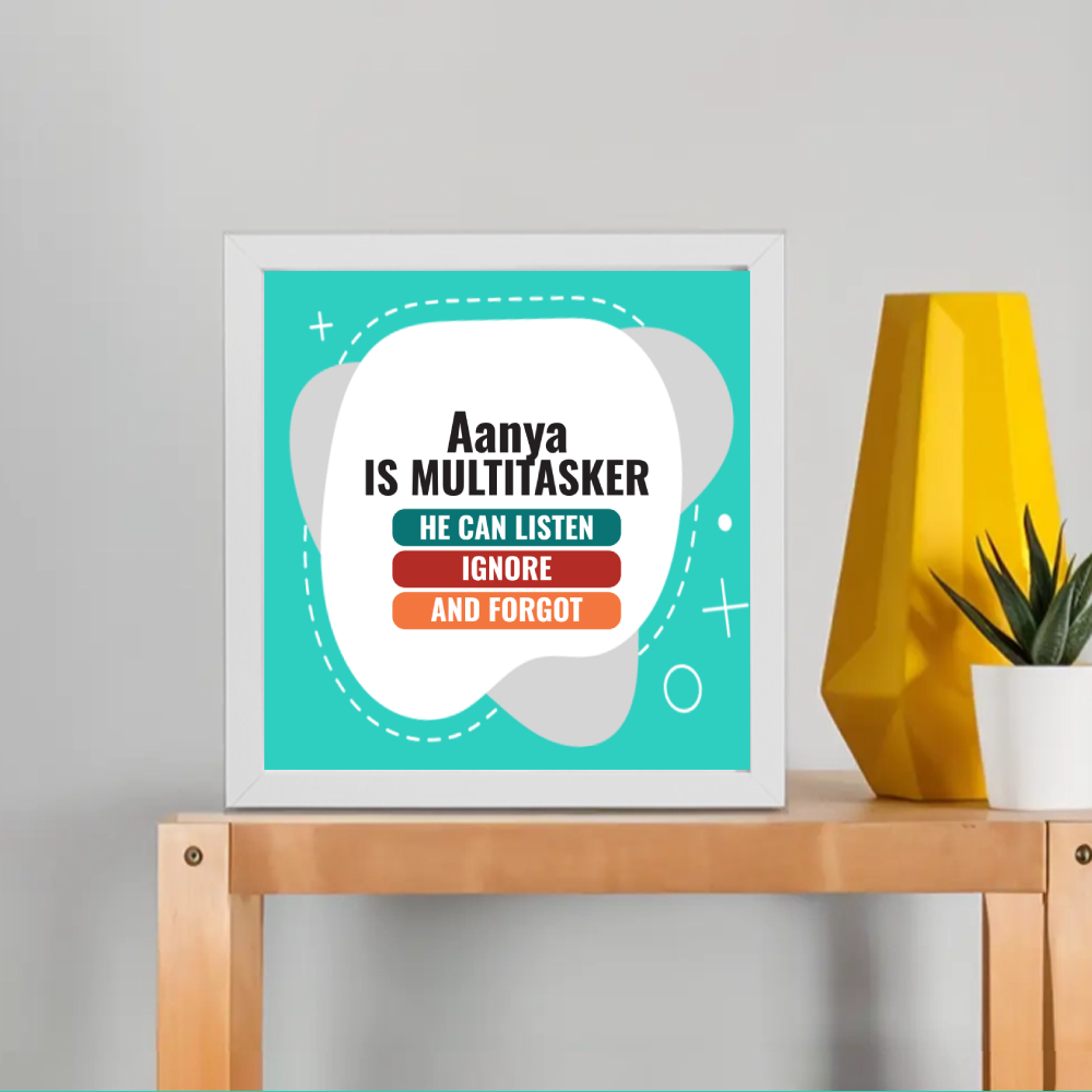Personalized Typographic Framed Poster Dtg with Custom Name