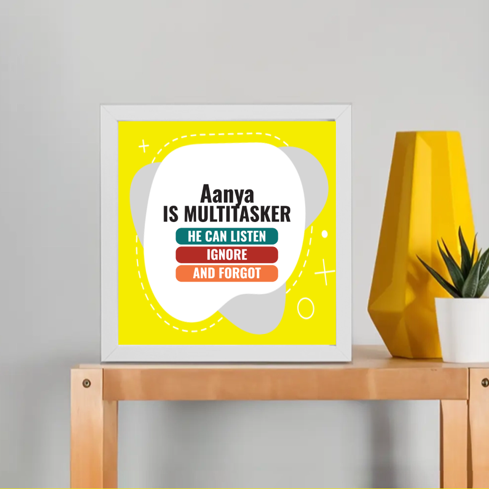 Personalized Typographic Framed Poster Dtg with Custom Name