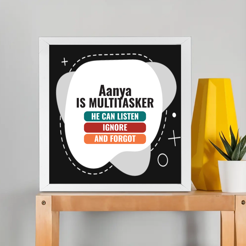 Personalized Typographic Framed Poster Dtg with Custom Name