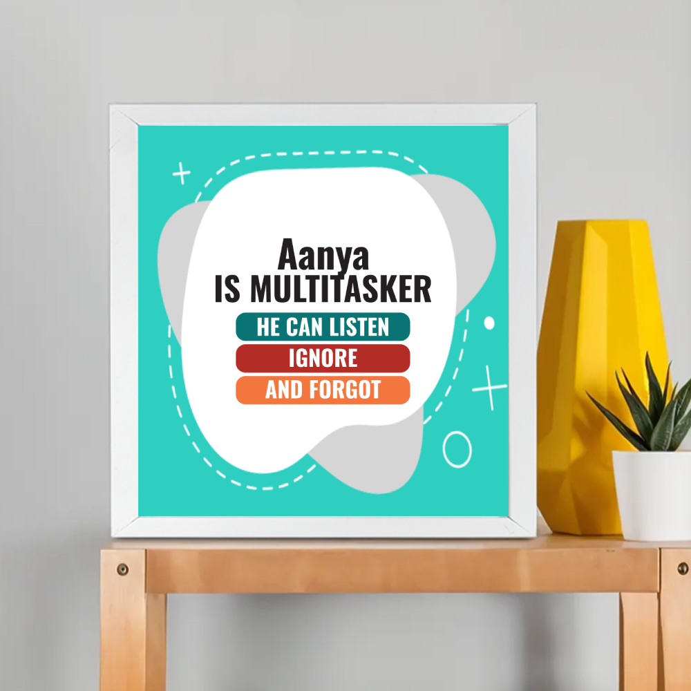 Personalized Typographic Framed Poster Dtg with Custom Name
