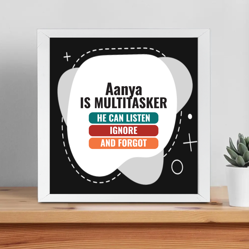 Personalized Typographic Framed Poster Dtg with Custom Name