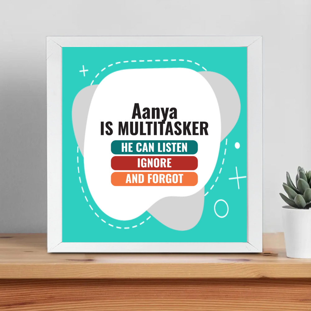 Personalized Typographic Framed Poster Dtg with Custom Name