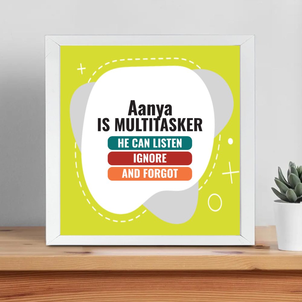 Personalized Typographic Framed Poster Dtg with Custom Name