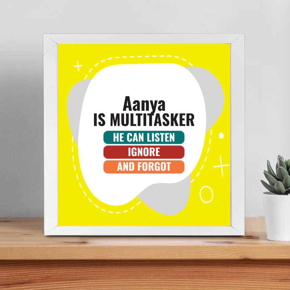 Personalized Typographic Framed Poster Dtg with Custom Name