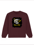 Oversized Sweatshirt | Relaxed Fit Unisex | 90% Cotton 10% Polyester 400 GSM | Pre-Shrunk Drop Shoulder | Unisex | Personalized | Typography | Self-Improvement | Everyday | Inspirational | One Day Starts Today - front - Maroon - mockup 1