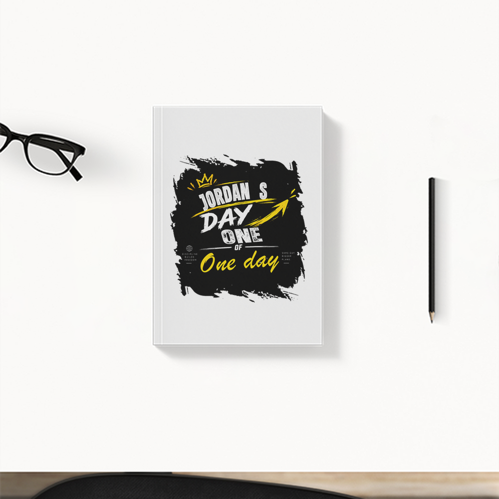 Daily Planner | 3-Month Undated | Soft-Bound | 204 Pages, Dotted Notes | Unisex Adult | Personalized | Typography | Self-Improvement | Everyday | Inspirational | One Day Starts Today - front - White - mockup 1