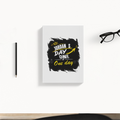 Daily Planner | 3-Month Undated | Soft-Bound | 204 Pages, Dotted Notes | Unisex Adult | Personalized | Typography | Self-Improvement | Everyday | Inspirational | One Day Starts Today - back - White - mockup 2