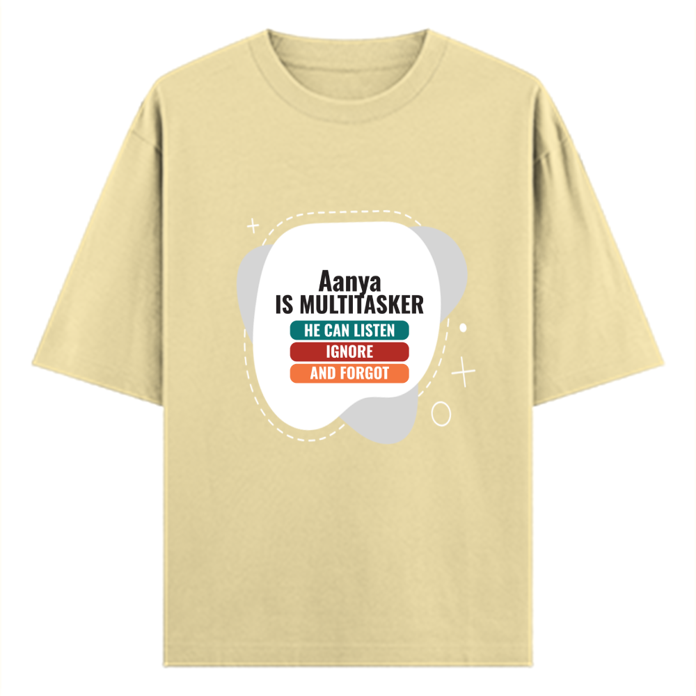 Personalized Typographic T-Shirt with Custom Name - Oversized Standard T Shirt Dtg T-Shirt