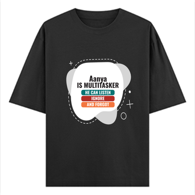Personalized Typographic T-Shirt with Custom Name - Oversized Standard T Shirt Dtg T-Shirt