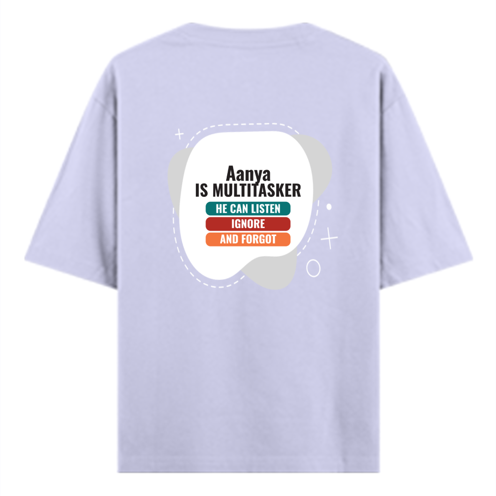 Personalized Typographic T-Shirt with Custom Name - Oversized Standard T Shirt Dtg T-Shirt