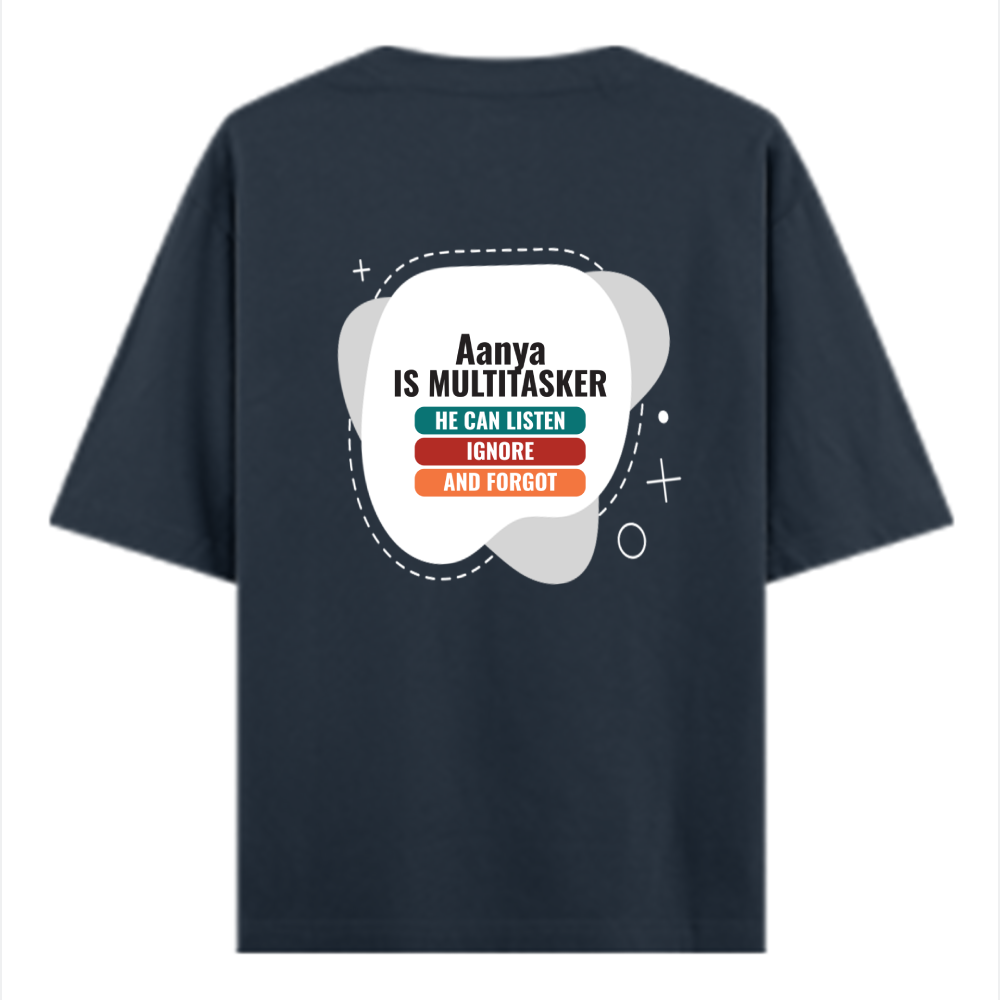 Personalized Typographic T-Shirt with Custom Name - Oversized Standard T Shirt Dtg T-Shirt