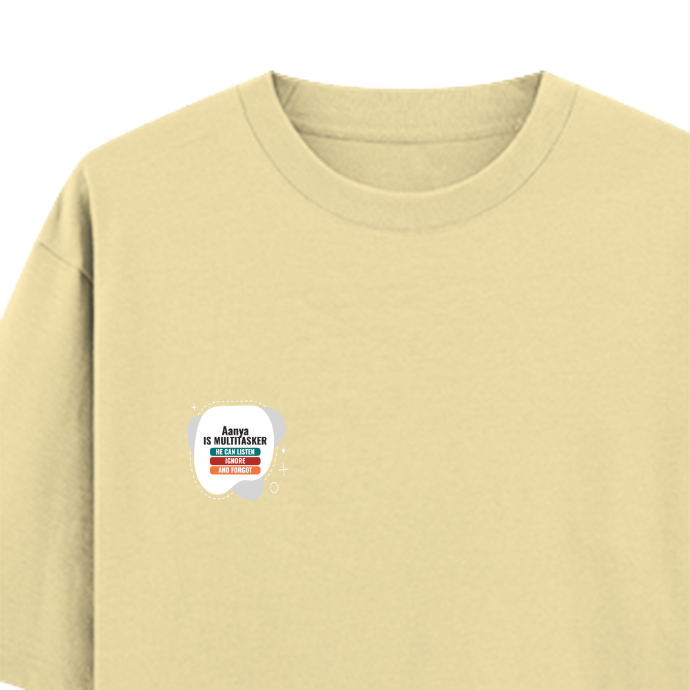 Personalized Typographic T-Shirt with Custom Name - Oversized Standard T Shirt Dtg T-Shirt