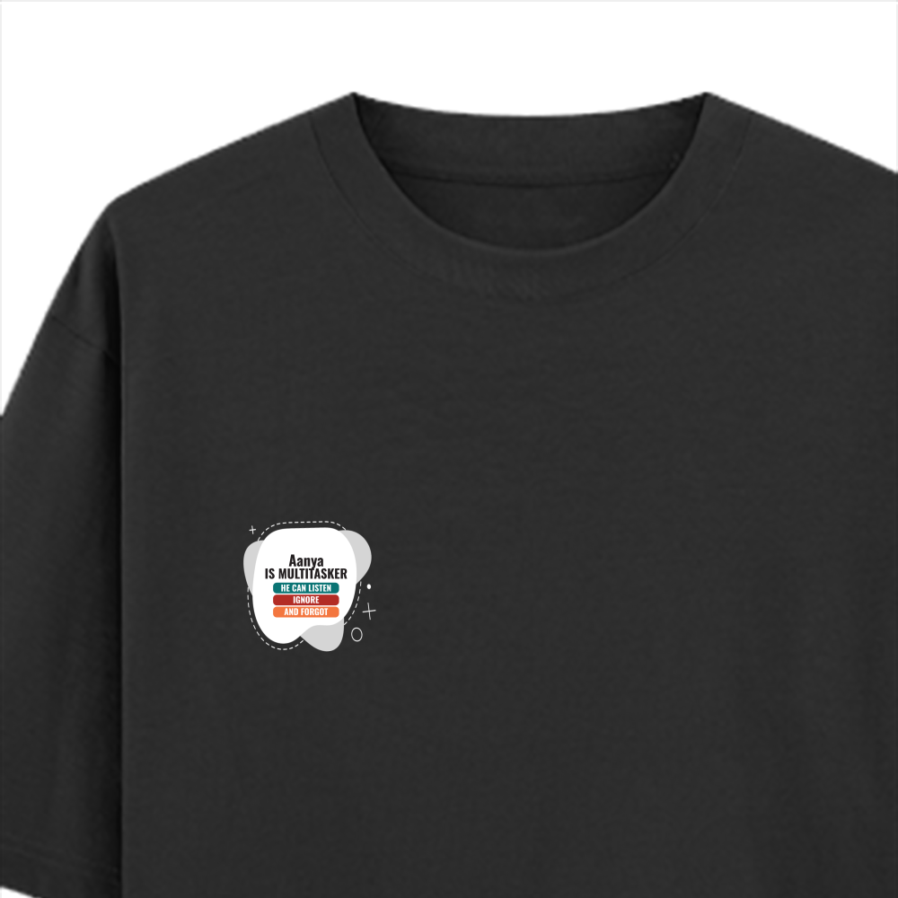 Personalized Typographic T-Shirt with Custom Name - Oversized Standard T Shirt Dtg T-Shirt