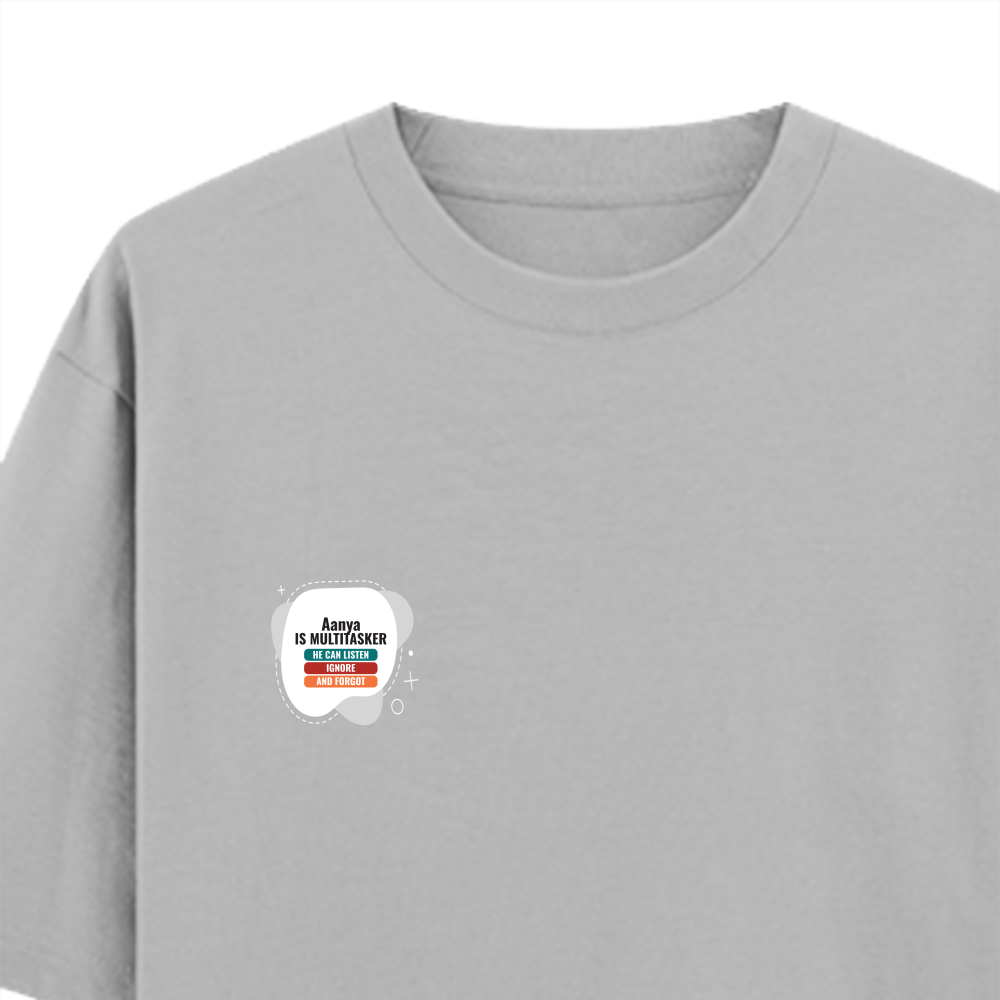 Personalized Typographic T-Shirt with Custom Name - Oversized Standard T Shirt Dtg T-Shirt