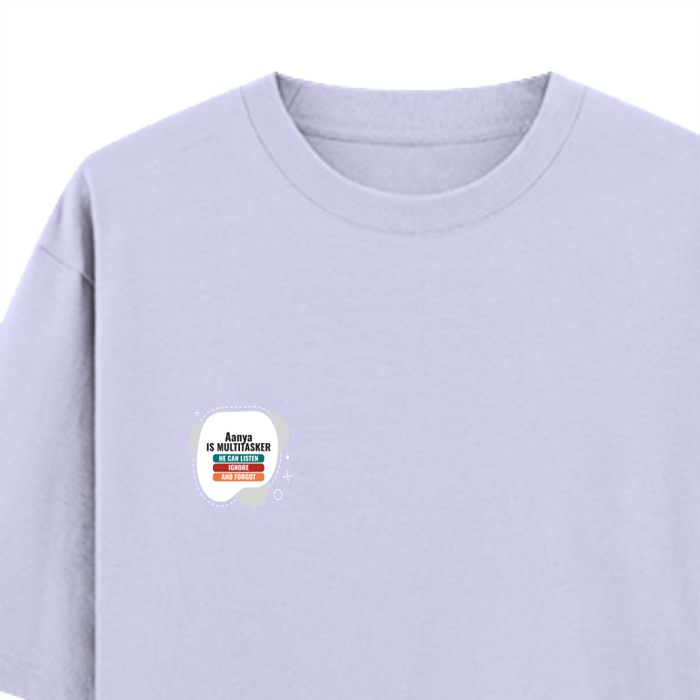 Personalized Typographic T-Shirt with Custom Name - Oversized Standard T Shirt Dtg T-Shirt