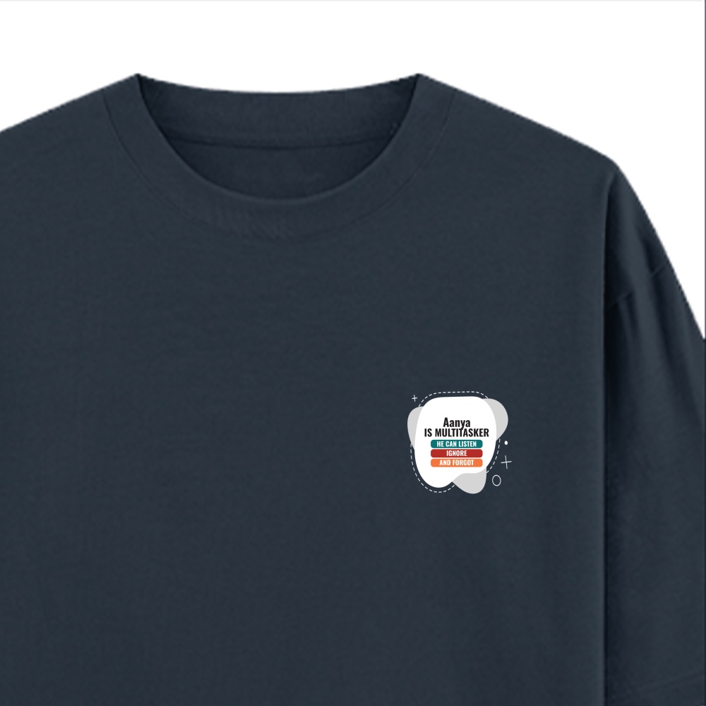 Personalized Typographic T-Shirt with Custom Name - Oversized Standard T Shirt Dtg T-Shirt