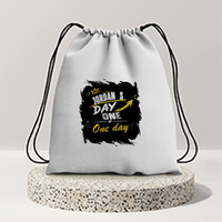 Drawstring Bag | 280 GSM | Durable Cotton | Secure Closure | Unisex | Personalized | Typography | Self-Improvement | Everyday | Inspirational | One Day Starts Today