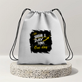 Drawstring Bag | 280 GSM | Durable Cotton | Secure Closure | Unisex | Personalized | Typography | Self-Improvement | Everyday | Inspirational | One Day Starts Today - back - mockup 2