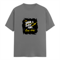 Male Classic Crew T-Shirt | Men's Regular Fit | 180 GSM Bio-Washed Cotton | Pre-Shrunk, Double-Stitched | Personalized | Typography | Self-Improvement | Everyday | Inspirational | One Day Starts Today - front - Charcoal Melange - mockup 1