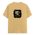 Male Classic Crew T-Shirt | Men's Regular Fit | 180 GSM Bio-Washed Cotton | Pre-Shrunk, Double-Stitched | Personalized | Typography | Self-Improvement | Everyday | Inspirational | One Day Starts Today - back - Beige - mockup 2