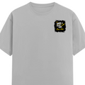 Male Classic Crew T-Shirt | Men's Regular Fit | 180 GSM Bio-Washed Cotton | Pre-Shrunk, Double-Stitched | Personalized | Typography | Self-Improvement | Everyday | Inspirational | One Day Starts Today - left pocket - Grey Melange - mockup 3