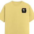 Male Classic Crew T-Shirt | Men's Regular Fit | 180 GSM Bio-Washed Cotton | Pre-Shrunk, Double-Stitched | Personalized | Typography | Self-Improvement | Everyday | Inspirational | One Day Starts Today - left pocket - Yellow - mockup 3