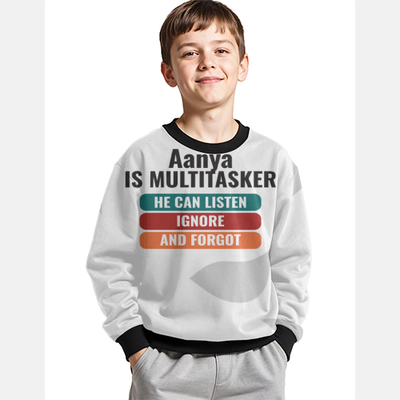 Personalized Typographic T-Shirt with Custom Name - Kids Sweatshirt All Over Printed Products T-Shirt