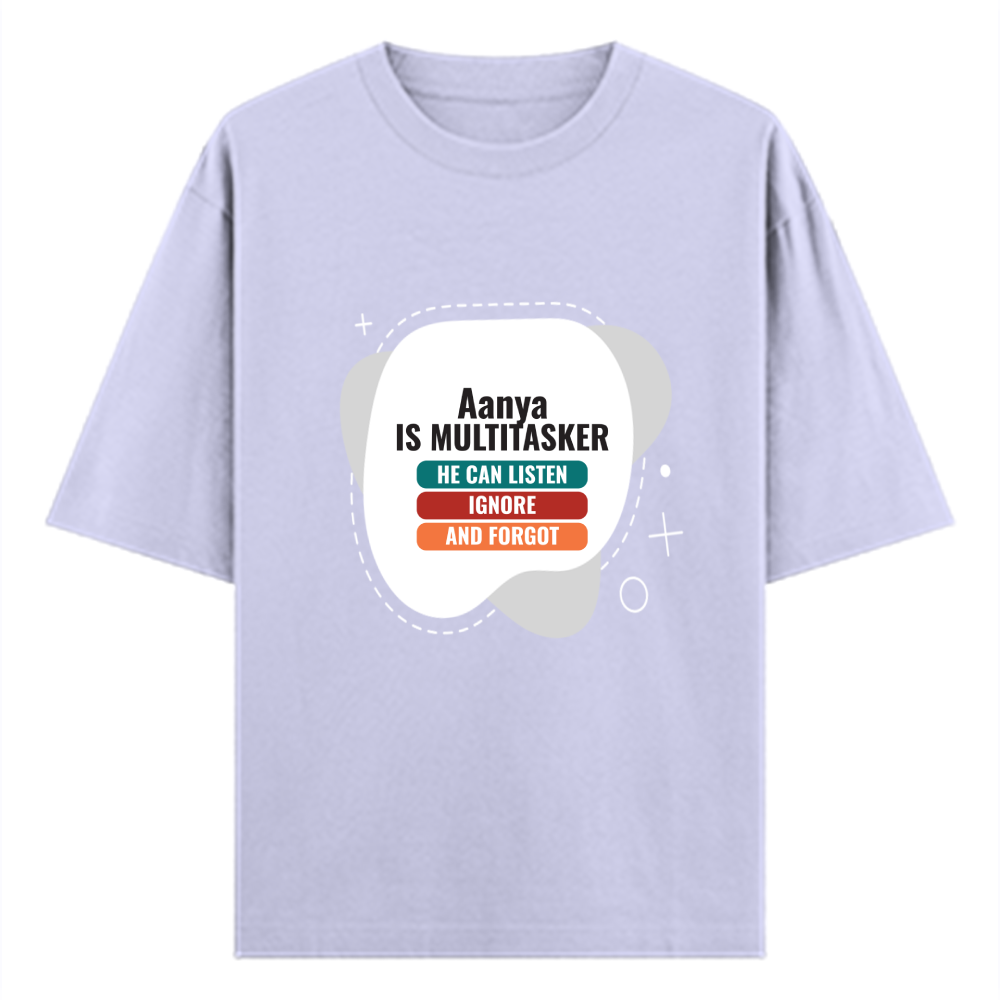 Personalized Typographic T-Shirt with Custom Name - Oversized Standard T Shirt Dtf T-Shirt